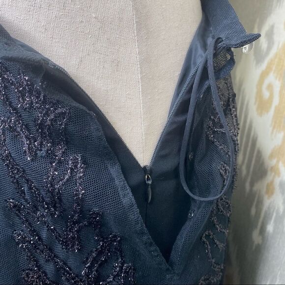 Ralph Lauren Black on Black Embroidered Tulle & Lace Tiered Maxi Ball Skirt - Picture 11 of 16